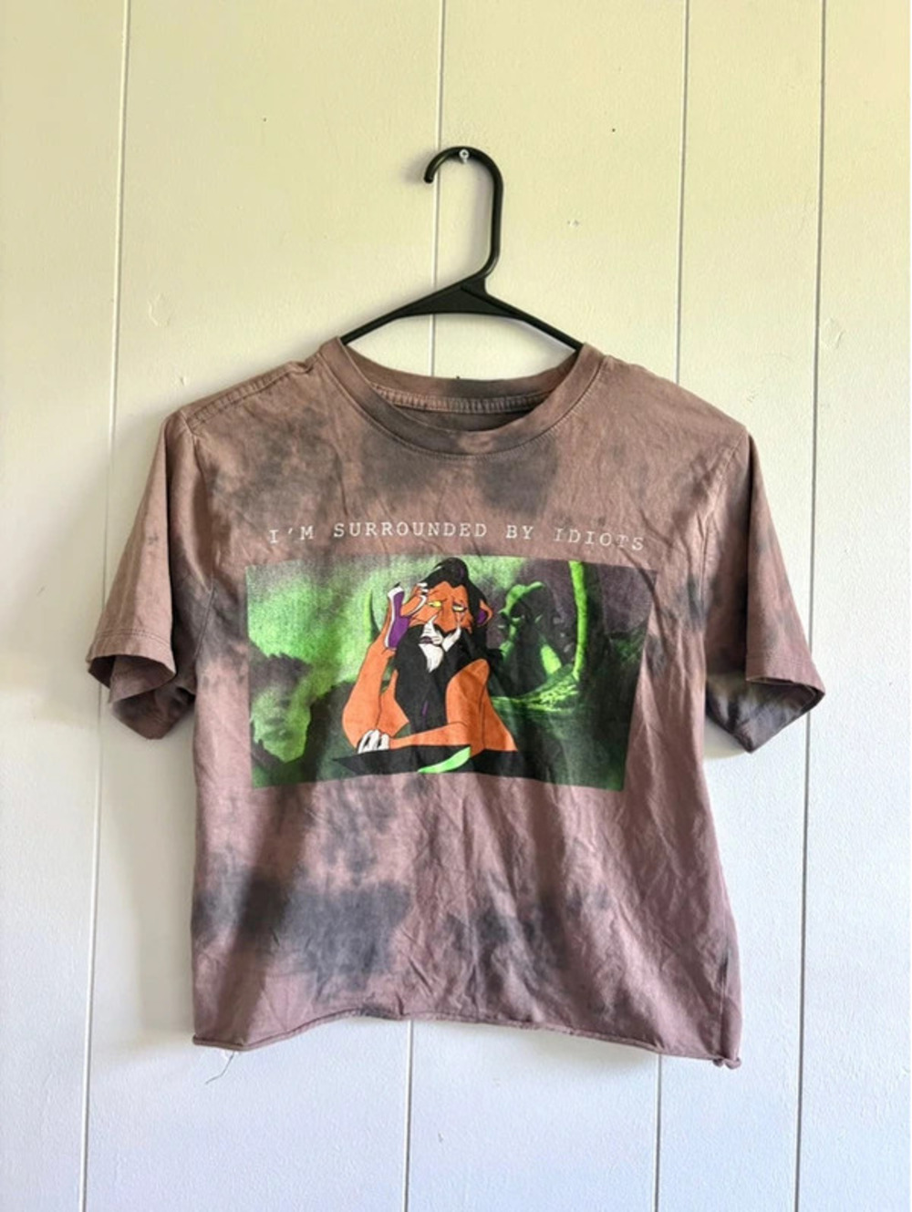 Womens XS Disney Lion King Cropped Shirt “I’m Surrounded by Idiots”